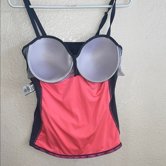 Free Country Pink and Purple Sleeveless Camisole Swim One Piece - Picture 4 of 9